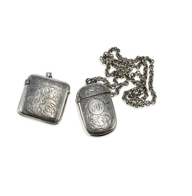 Lot 356 - TWO SILVER VESTA CASES