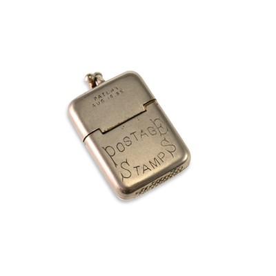 Lot 200 - A LATE 19TH-CENTURY AMERICAN SILVER-PLATED COMBINATION POSTAGE-STAMP CASE AND VESTA CASE
