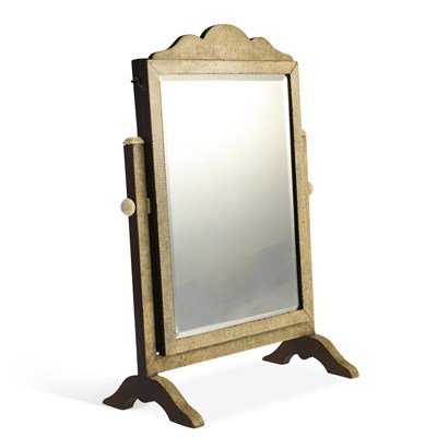 Lot 1136 - AN EARLY 20TH CENTURY SHAGREEN-MOUNTED DRESSING TABLE MIRROR
