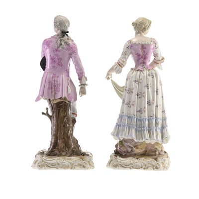 Lot 112 - A FINE PAIR OF MEISSEN FIGURES