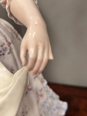 Lot 112 - A FINE PAIR OF MEISSEN FIGURES