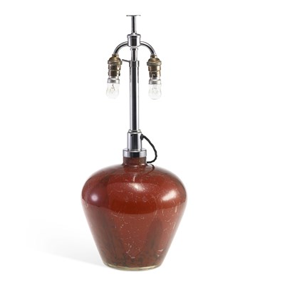 Lot 58 - A WMF IKORA GLASS TABLE LAMP