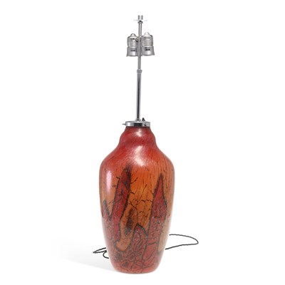 Lot 57 - A LARGE WMF IKORA GLASS TABLE LAMP