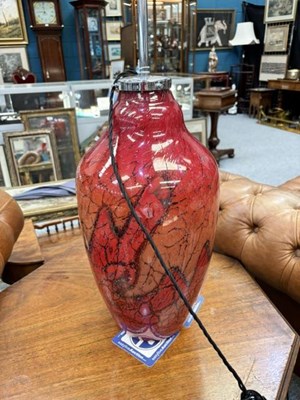 Lot 57 - A LARGE WMF IKORA GLASS TABLE LAMP