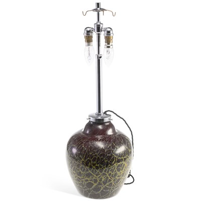 Lot 55 - A WMF IKORA GLASS TABLE LAMP