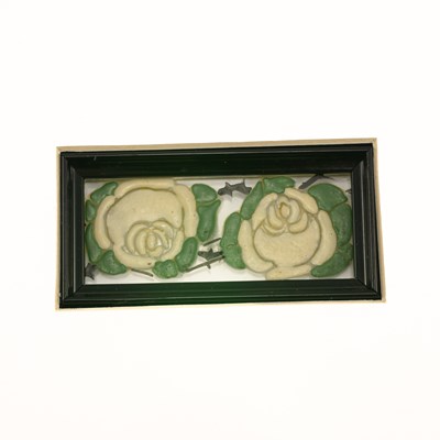 Lot 53 - A SET OF SEVEN FRENCH ENAMELLED ART NOUVEAU GLASS PANELS BY DELVAUX