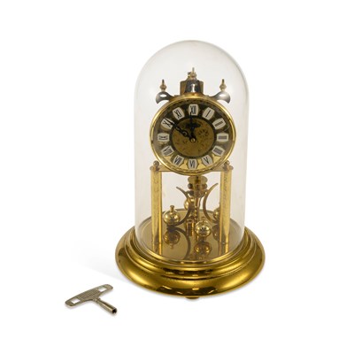 Lot 1044 - A 20TH CENTURY GERMAN GILT-BRASS TORSION CLOCK