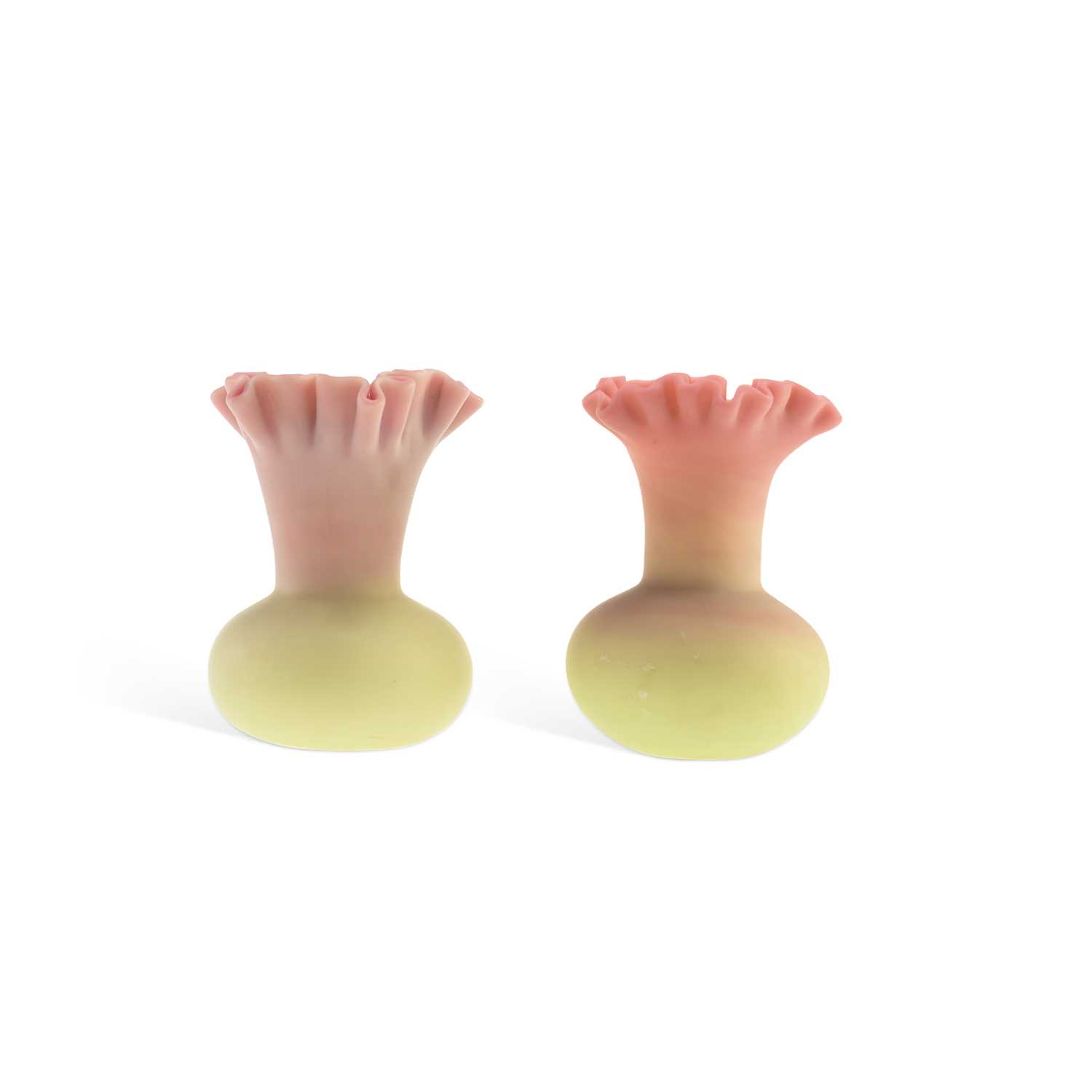 Lot 50 - A PAIR OF BURMESE GLASS VASES