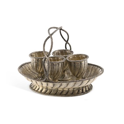Lot 413 - A VICTORIAN NOVELTY SILVER EGG CRUET