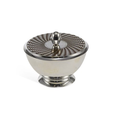 Lot 284 - AN ELIZABETH II SILVER AND ENAMEL LIDDED BOX