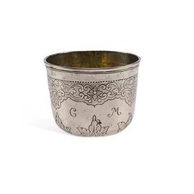 Lot 233 - A RUSSIAN SILVER VODKA BEAKER OR CHARKA