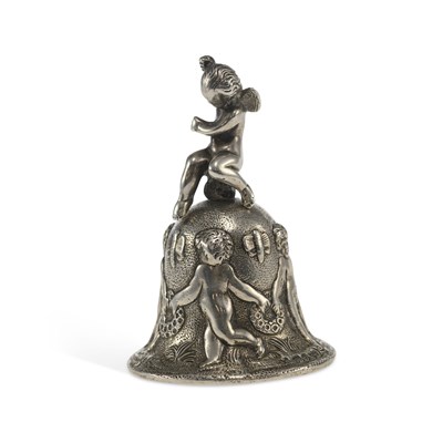 Lot 411 - A VICTORIAN SILVER TABLE BELL
