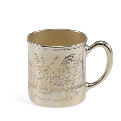 Lot 220 - AN AMERICAN STERLING SILVER MUG