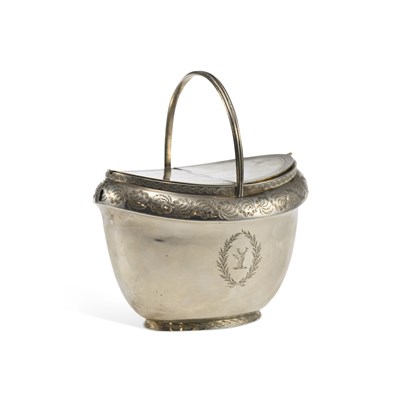 Lot 418 - A GEORGE III DOUBLE SILVER TEA CADDY