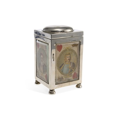 Lot 360 - AN EDWARDIAN SILVER PLAYING CARD BOX
