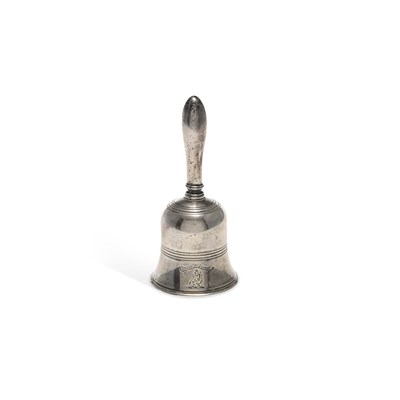 Lot 393 - A VICTORIAN SILVER TABLE BELL