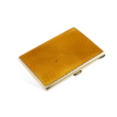 Lot 354 - A CONTINENTAL ART DECO SILVER-GILT AND ENAMEL CIGARETTE CASE