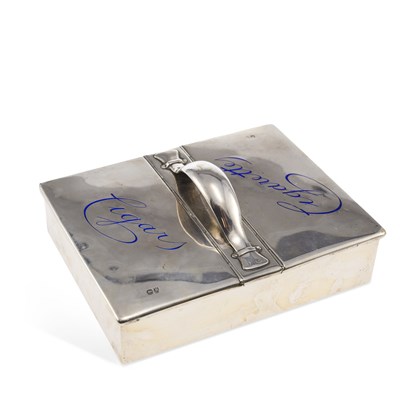 Lot 376 - A LATE VICTORIAN SILVER CIGAR AND CIGARETTE BOX