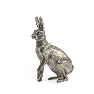 Lot 279 - AN ELIZABETH II SILVER MODEL OF A HARE