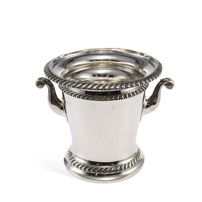 Lot 414 - A LARGE LATE VICTORIAN SILVER WINE COOLER