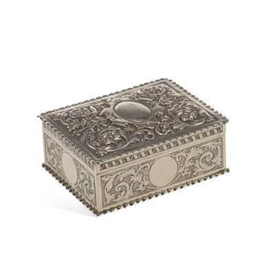 Lot 364 - A LATE VICTORIAN SILVER TABLE SNUFF BOX