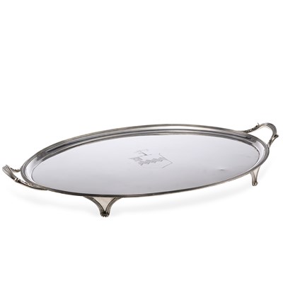 Lot 431 - A GEORGE III SILVER TWO-HANDLED TRAY