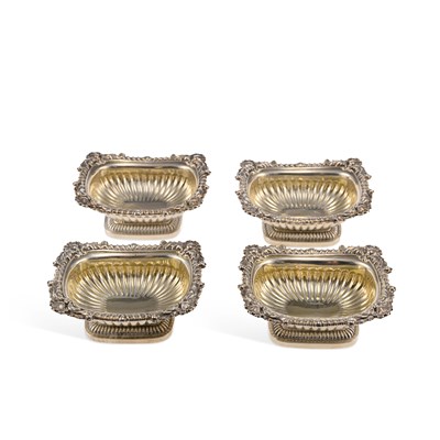 Lot 373 - A SET OF FOUR GEORGE IV SILVER SALTS