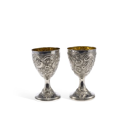 Lot 436 - YORK: A PAIR OF GEORGE III SILVER GOBLETS