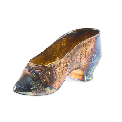 Lot 253 - A GERMAN SILVER MODEL OF A SHOE