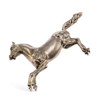 Lot 240 - AN ITALIAN SILVER MODEL OF A REARING STALLION