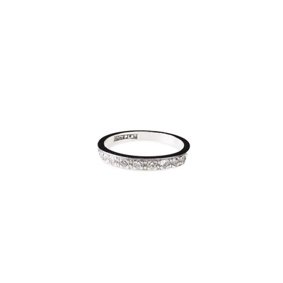 Lot 606 - A DIAMOND HALF HOOP RING