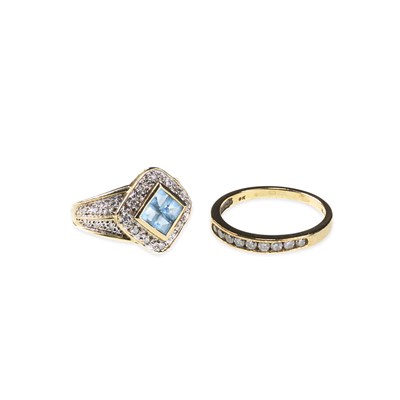 Lot 672 - TWO 9 CARAT GOLD GEM-SET RINGS