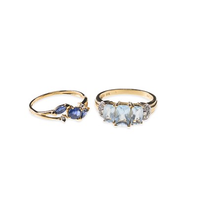 Lot 629 - TWO 9 CARAT GOLD GEM-SET RINGS
