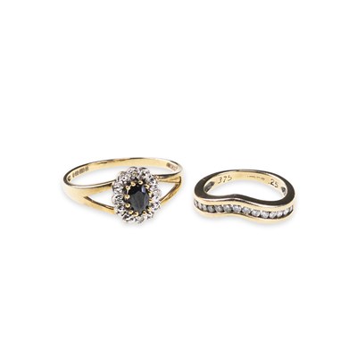 Lot 706 - TWO 9 CARAT GOLD GEM-SET RINGS