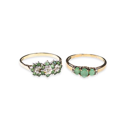 Lot 622 - TWO 9 CARAT GOLD GEM-SET RINGS