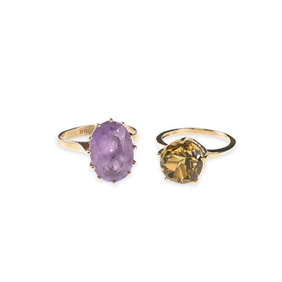 Lot 603 - TWO 9 CARAT GOLD GEM-SET RINGS
