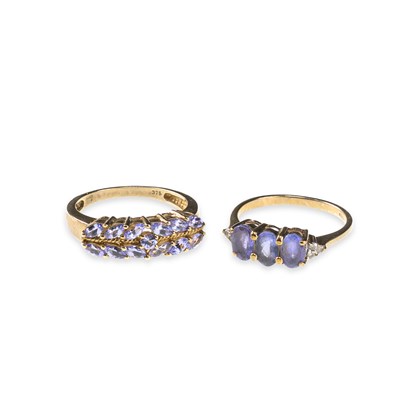 Lot 645 - TWO 9 CARAT TANZANITE RINGS