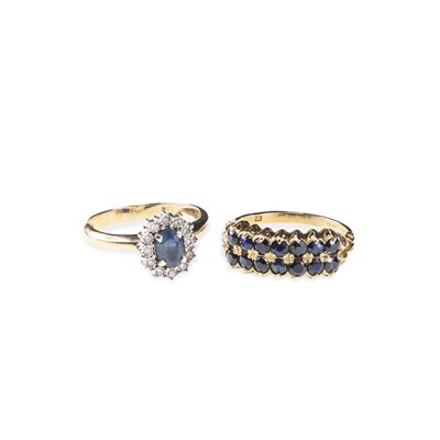 Lot 690 - TWO 9 CARAT GOLD GEM-SET RINGS