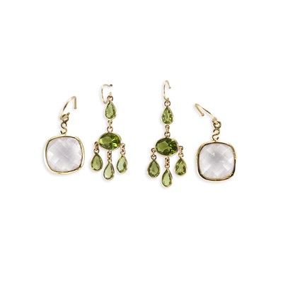 Lot 710 - TWO PAIRS OF GEM-SET EARRINGS
