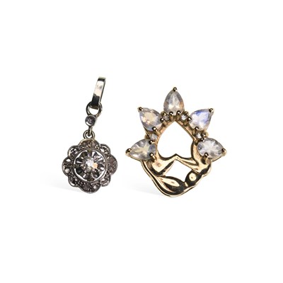 Lot 675 - TWO GEM-SET PENDANTS