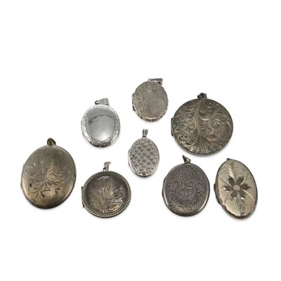 Lot 791 - A GROUP OF SILVER LOCKET PENDANTS