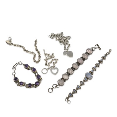 Lot 661 - A GROUP OF SILVER BRACELETS
