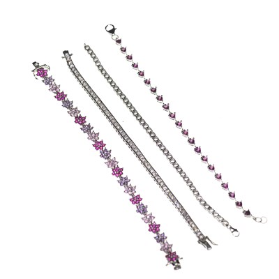 Lot 624 - A GROUP OF GEM-SET BRACELETS