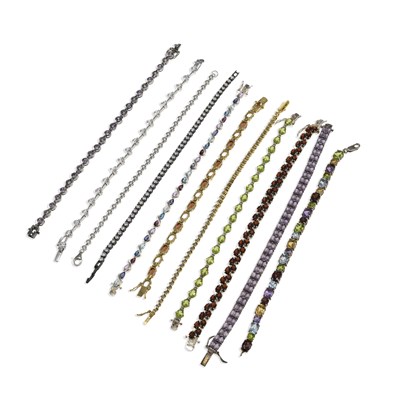 Lot 678 - A GROUP OF GEM-SET BRACELETS