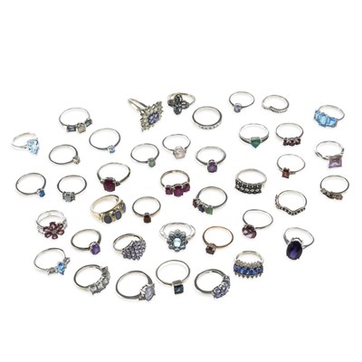 Lot 597 - A COLLECTION OF GEM-SET RINGS