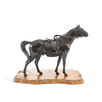 Lot 511 - A JAPANESE BRONZE OKIMONO OF A HORSE