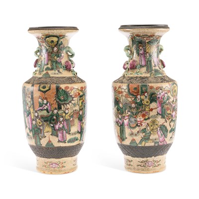 Lot 478 - A PAIR OF CHINESE CRACKLE GLAZED VASES