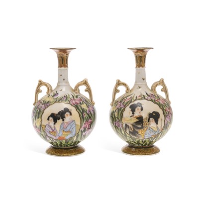 Lot 459 - A PAIR OF JAPANESE KUTANI PORCELAIN VASES