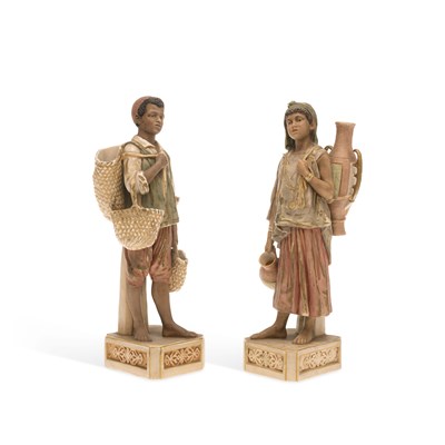 Lot 136 - A PAIR OF ROYAL DUX FIGURES