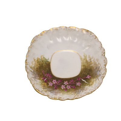 Lot 130 - A SET OF FIVE LIMOGES PORCELAIN CUPS AND SAUCERS